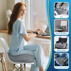 BlissTrends placed on a car seat demonstrating travel comfort and posture support
