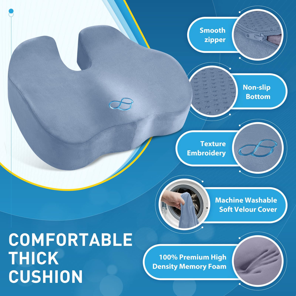 BlissTrends non-slip bottom detail illustrating stable grip on chair surfaces