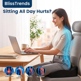 BlissTrends cushion placed on office chair improving posture and seat comfort