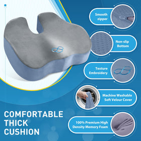 BlissTrends cushion placed on office chair providing posture-support benefit