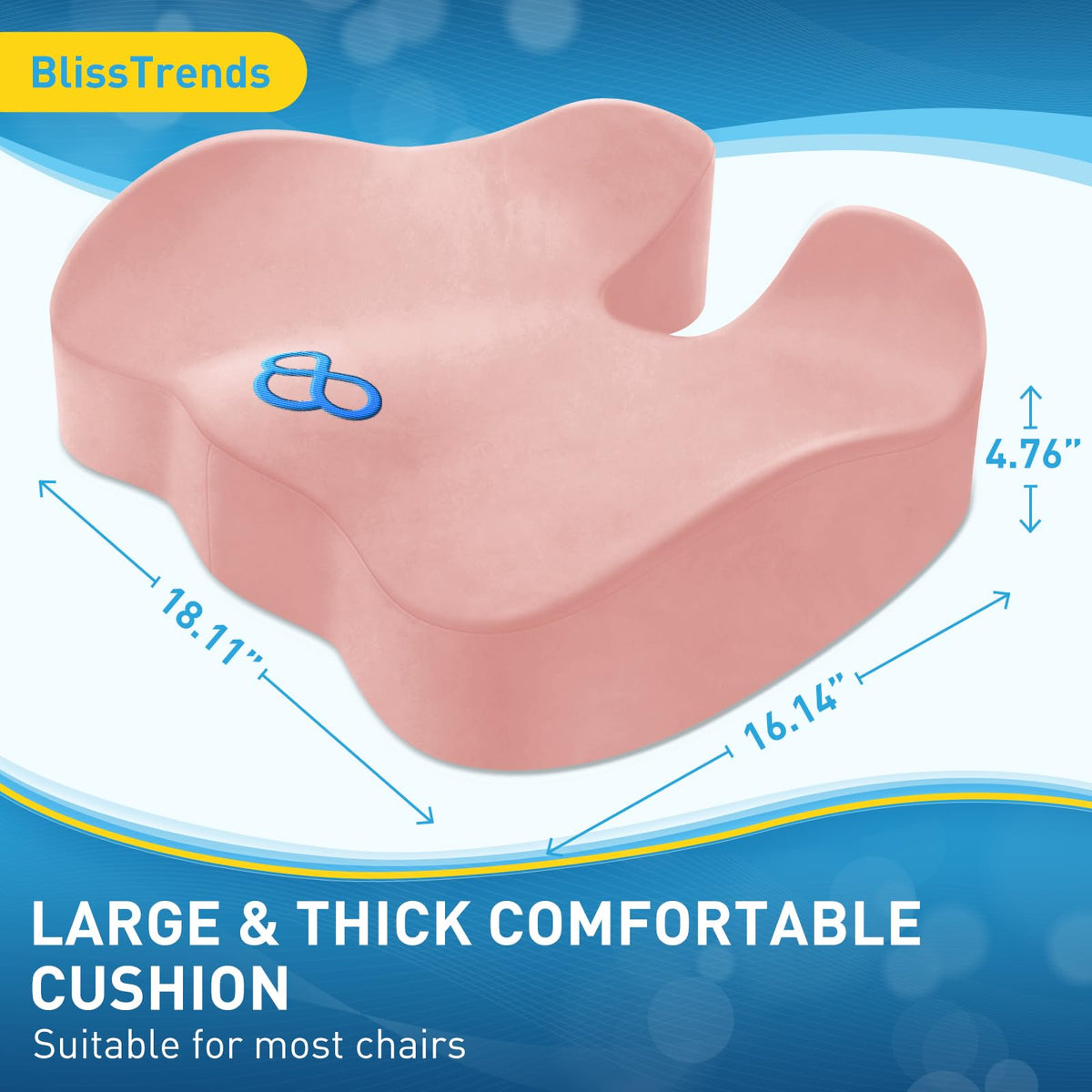 BlissTrends side profile highlighting contoured shape for better posture