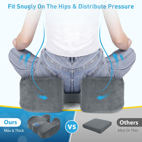 BlissTrends side profile showing 4.7 inch memory foam thickness for stable support