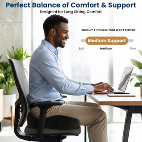 BlissTrends side profile highlighting 4.7-inch foam thickness for lasting support
