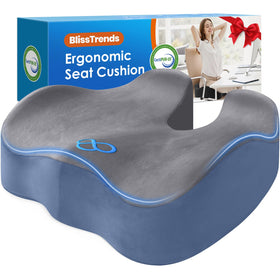 BlissTrends front view showing XL cushion and modern grey blue color