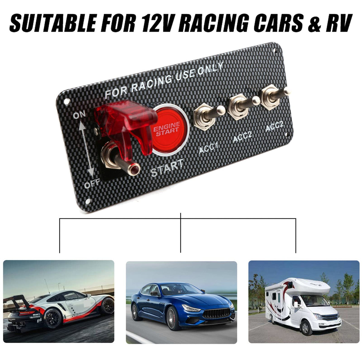 BLLYOGU mounted in a race car console for ergonomic quick-start access