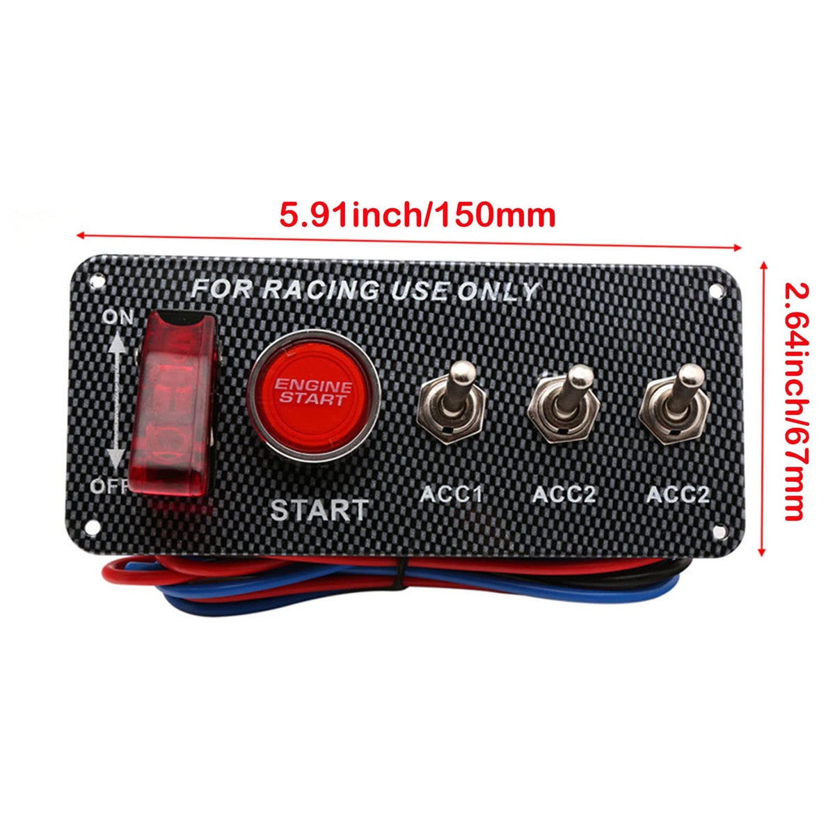 BLLYOGU detail of three ACC toggles and master toggle for organized accessory control