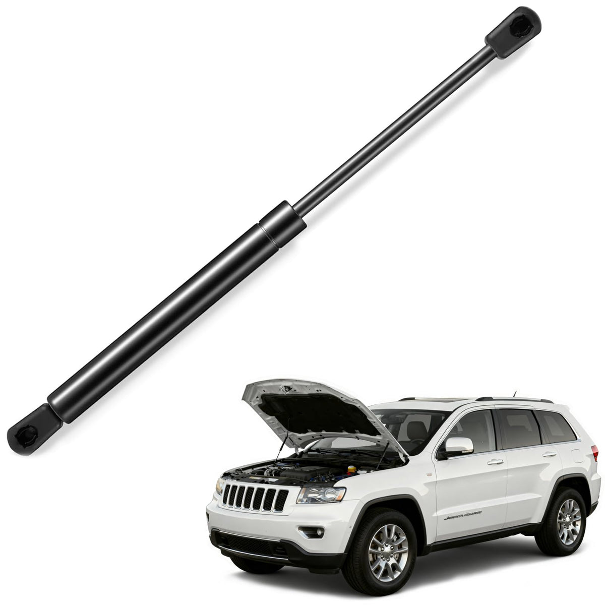 Blshwez branded front hood strut in protective packaging showing safe delivery benefit