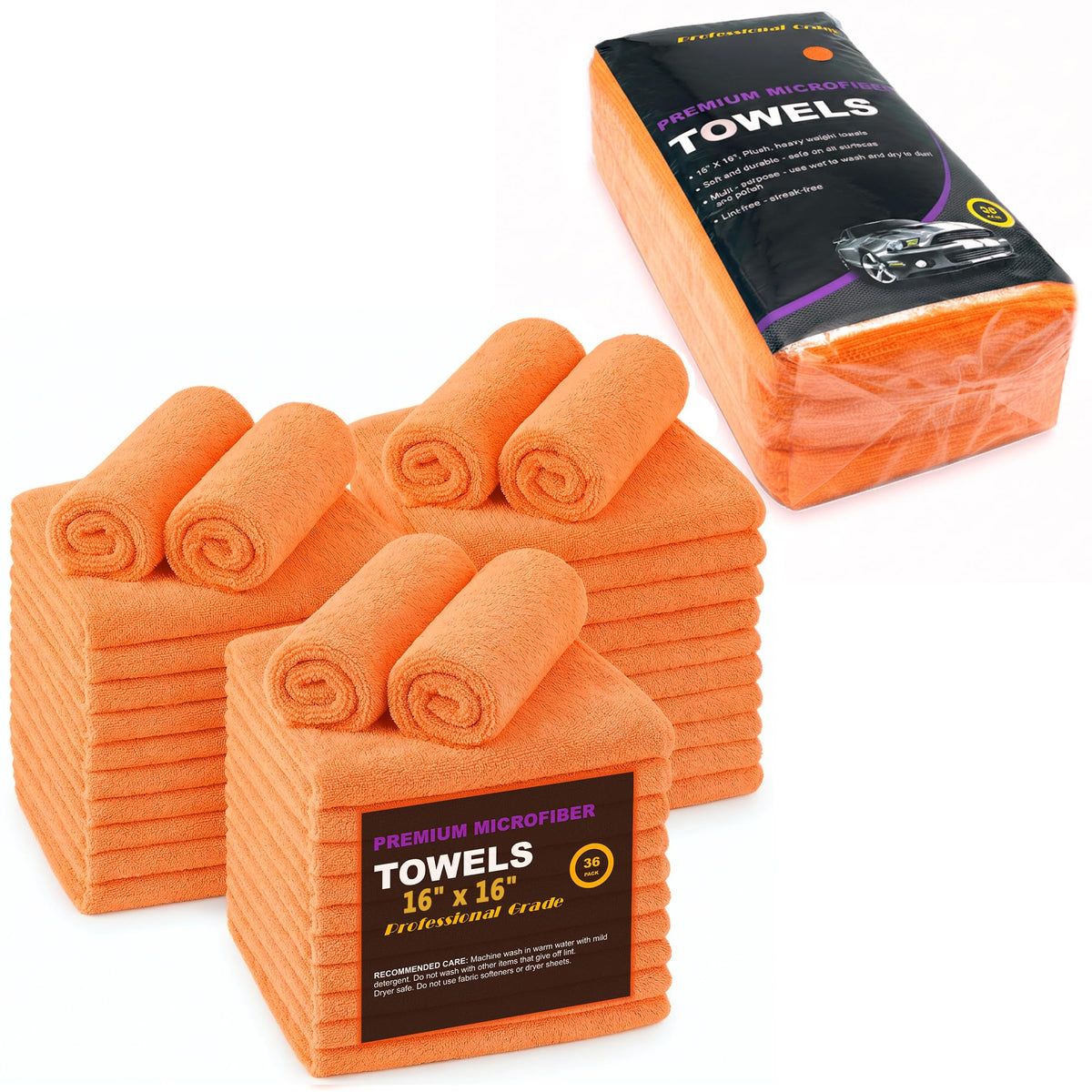 Blue Horizon front packaging showing 36 orange towels and clear count benefit