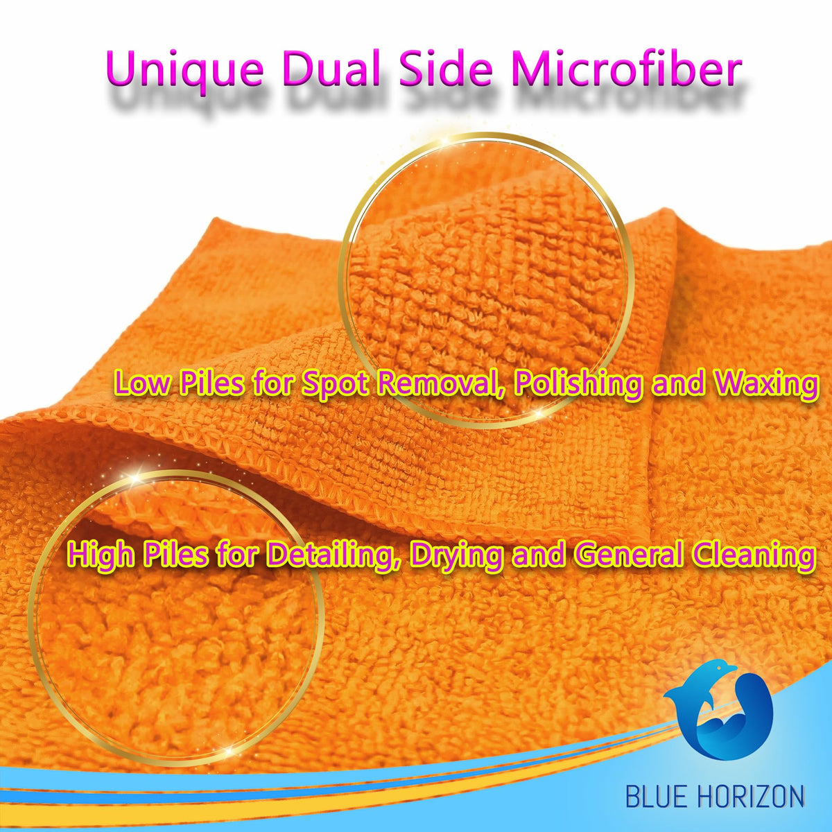 Blue Horizon towel wiping car paint for scratch-free shine benefit