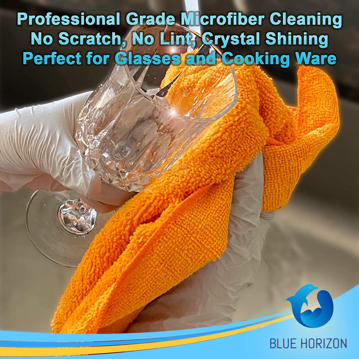 Blue Horizon towel used on kitchen counter for sanitary cleaning benefit