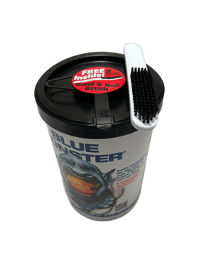 Blue Monster wipe cleaning tools in garage for efficient maintenance