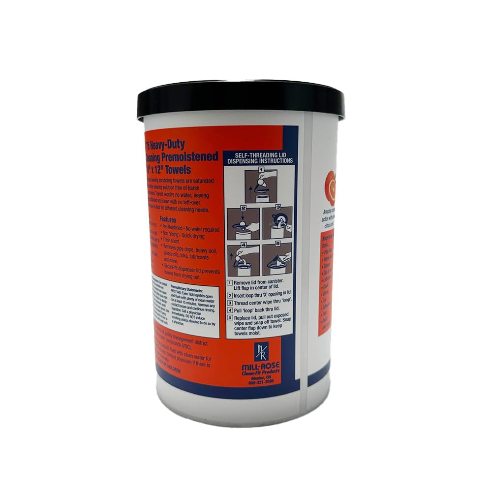 Blue Monster wipe removing grease from hands for quick cleanup