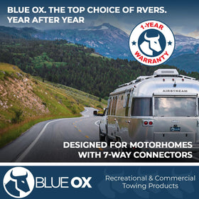 Blue Ox BX88206 connected between vehicle and trailer demonstrating secure fit