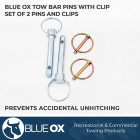 Close-up of Blue Ox pin spring detent mechanism highlighting secure captive action and easy insertion