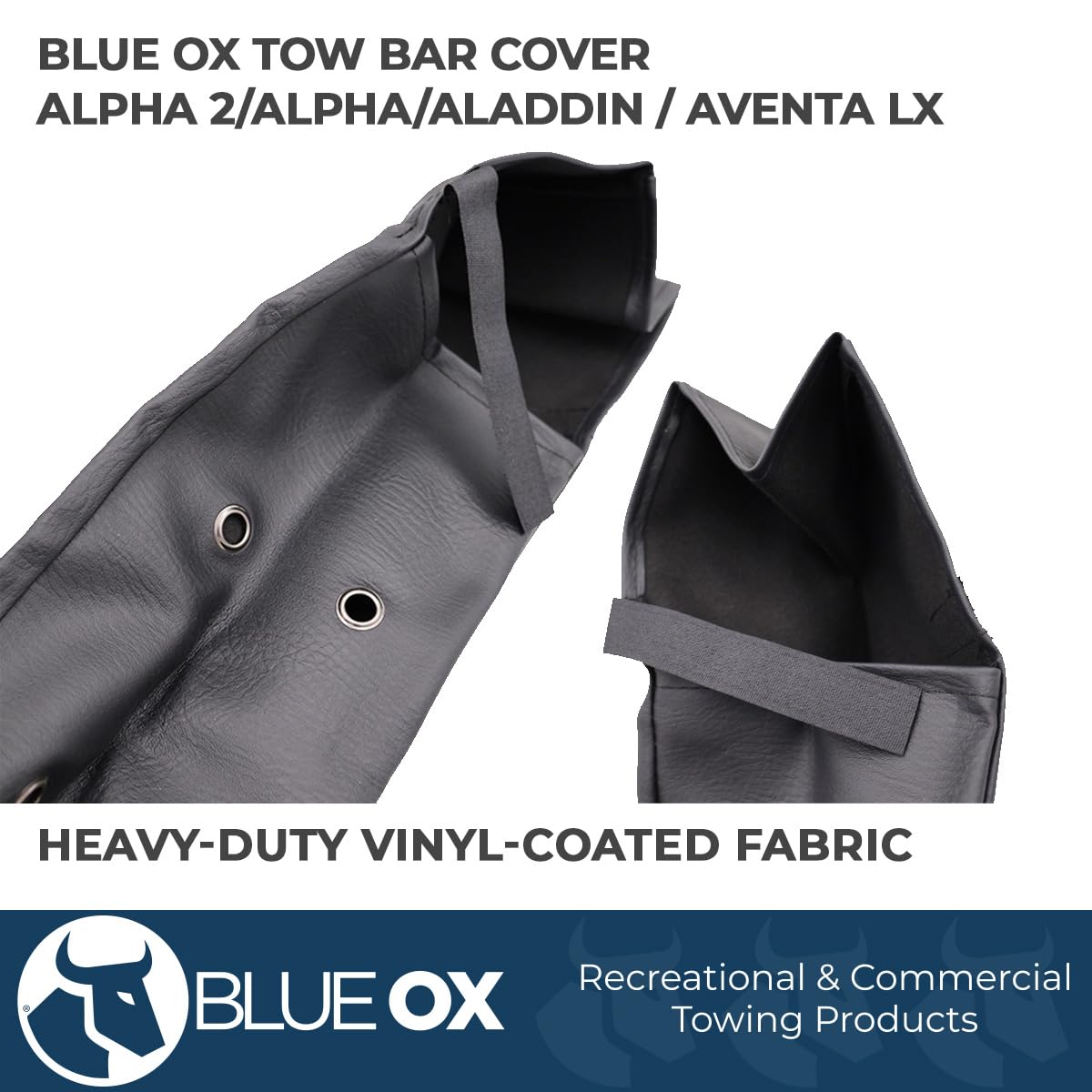Blue Ox close-up of vinyl-coated fabric texture for durable protection