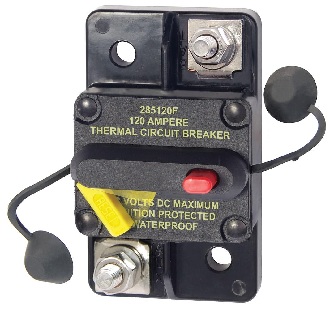 Blue Sea Systems 7188 front view showing face-mounted studs and compact housing for easy installation