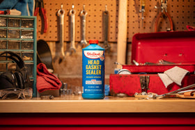 BlueDevil Products label close-up showing directions and compatibility benefits