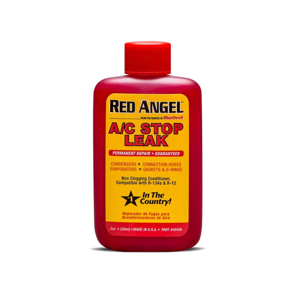 BlueDevil Red Angel front bottle image showing label and compact size benefit