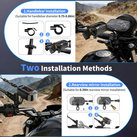 BlueFire charger attached to mirror stem showing alternative installation option