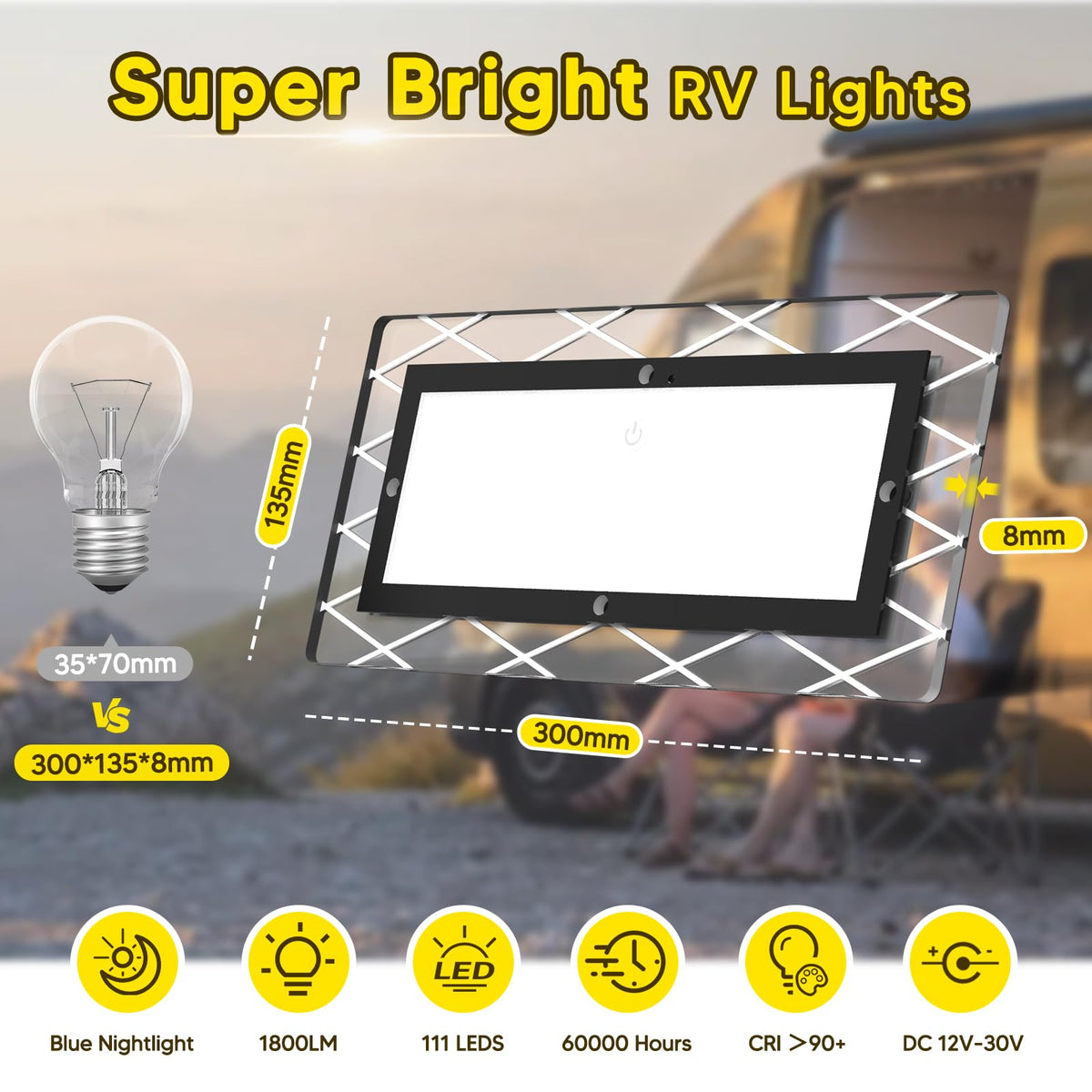 BlueFire warm white mode demonstrating cozy, glare-free lighting