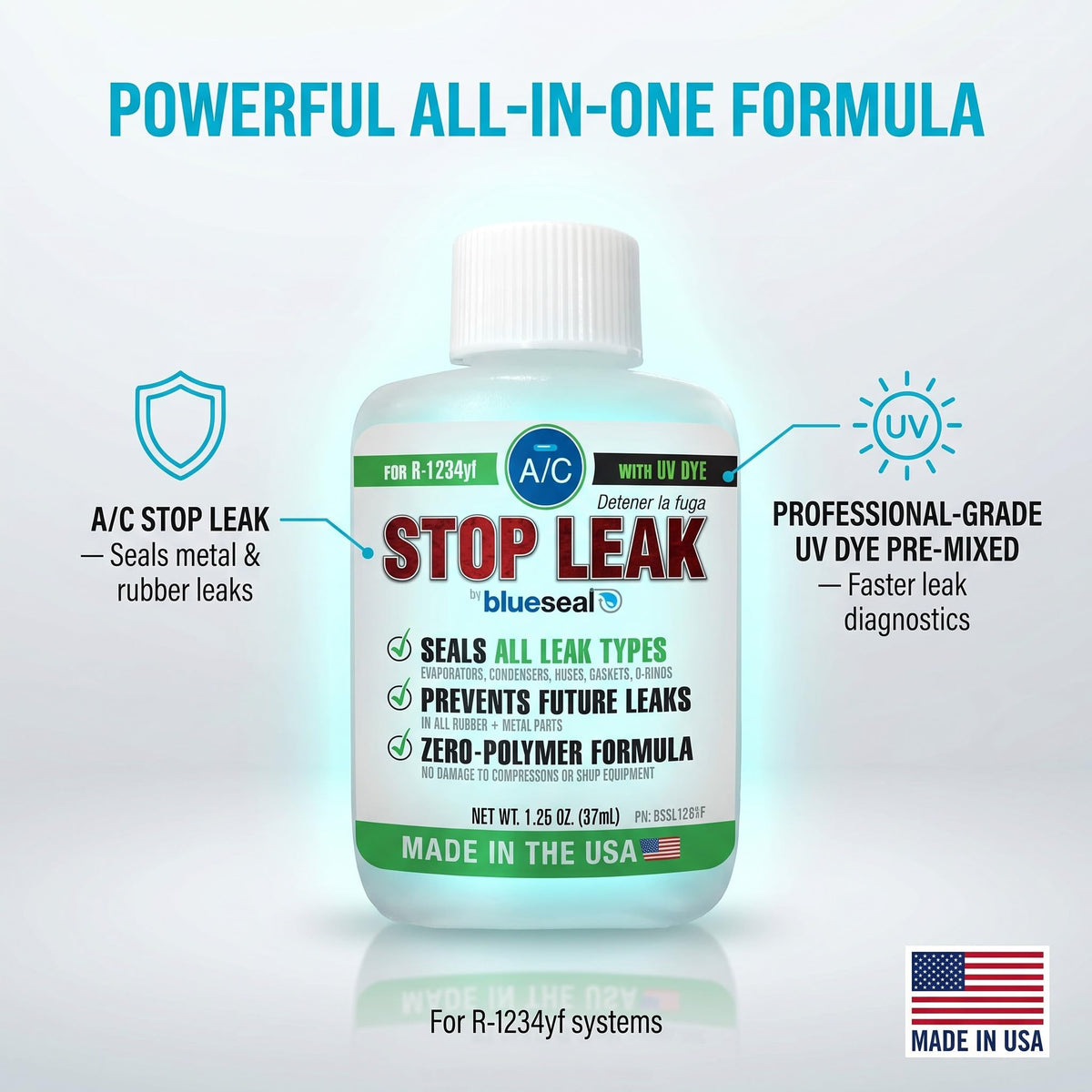blueseal nozzle and cap close-up highlighting secure application design