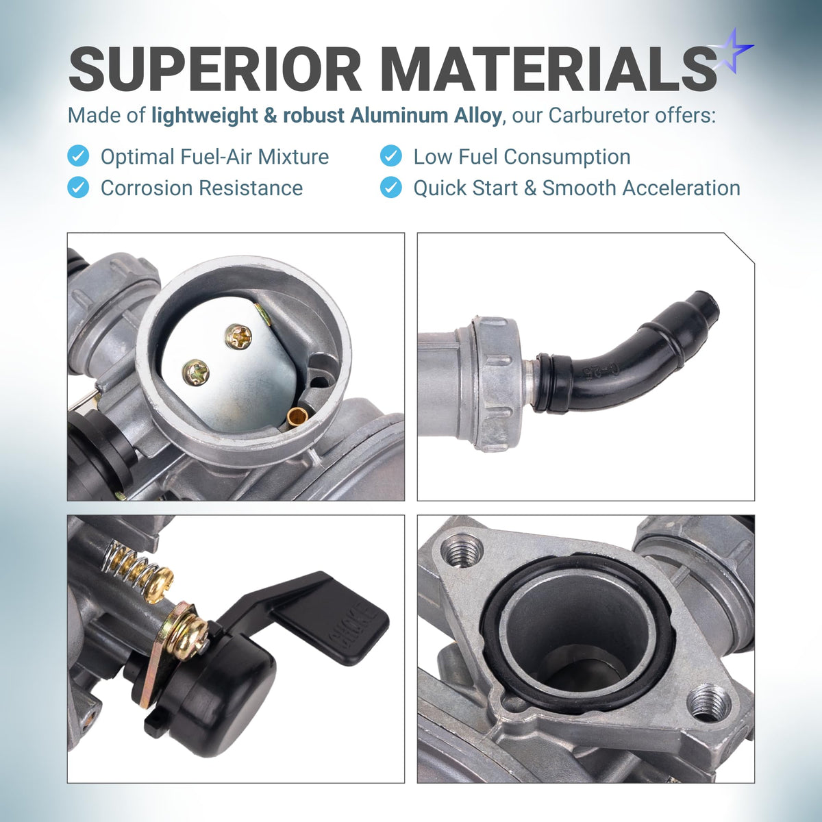 BlueStars gasket set and spark plug included for complete install readiness