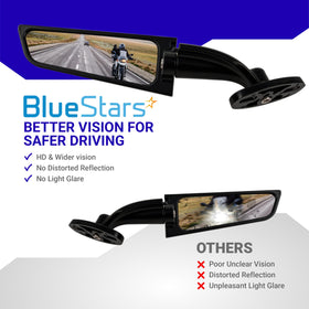 BlueStars mirror rotated 360 degrees showing versatile adjustability benefit