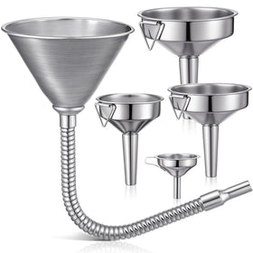 Blulu front view of complete funnel set showing all five pieces for versatile pours