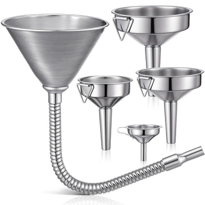 Blulu front view of complete funnel set showing all five pieces for versatile pours