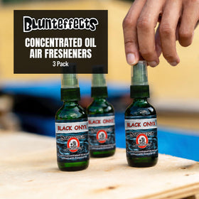 Close-up of Blunteffects label and ingredients, highlighting concentrated formula effectiveness
