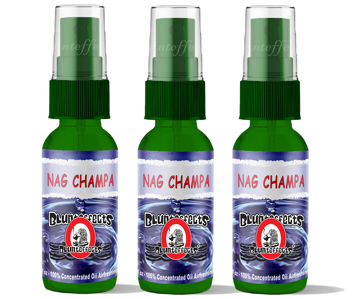 Blunteffects front packaging Nag Champa shows product and scent benefits