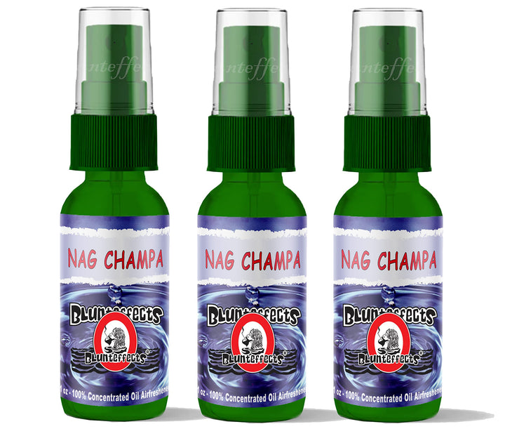 Blunteffects front packaging Nag Champa shows product and scent benefits
