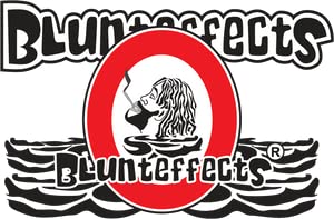 Blunteffects hand holding bottle showing compact travel-friendly size