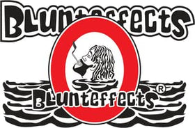 Blunteffects hand holding bottle showing compact travel-friendly size