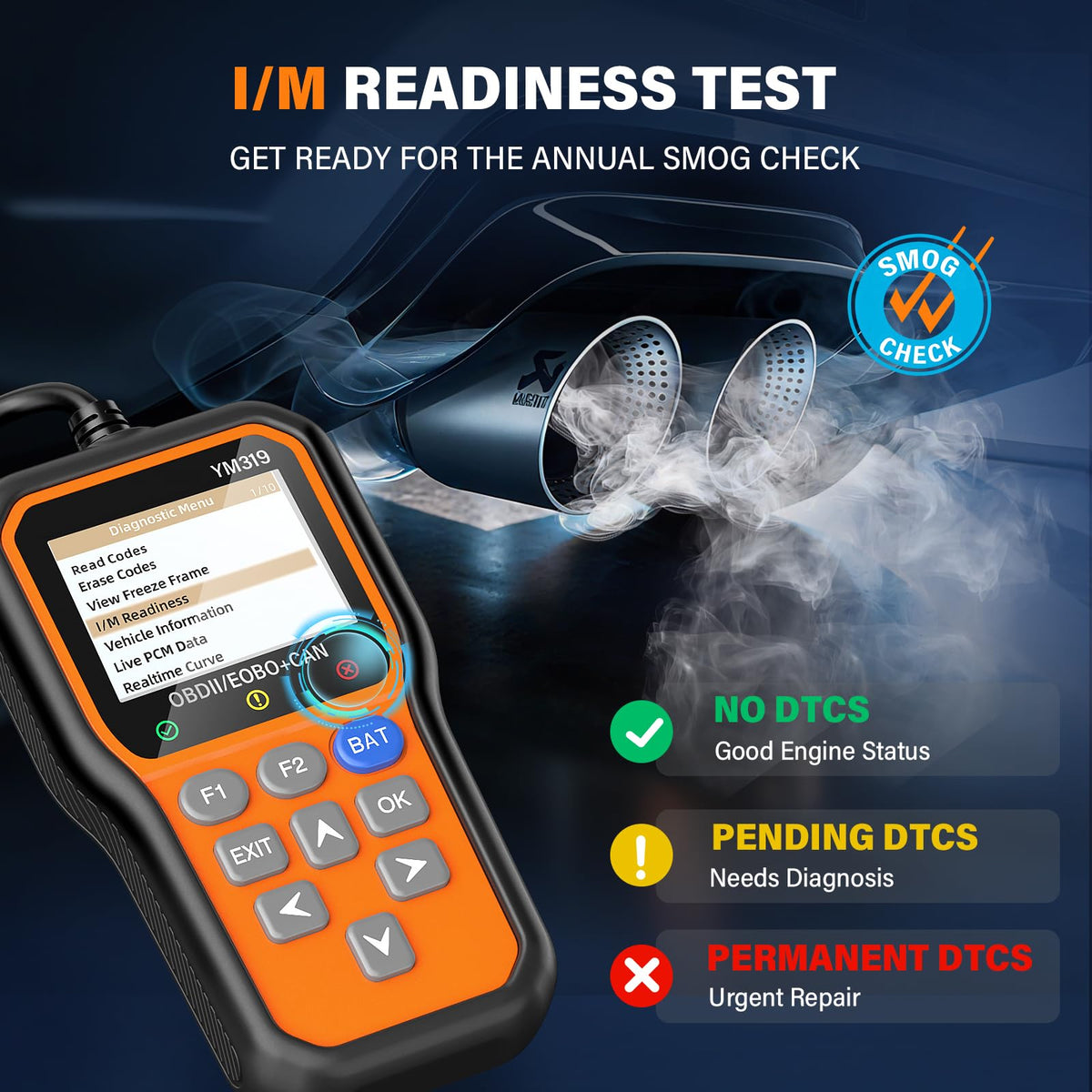 BluSon YM319 held in hand to show compact size and portability for mobile diagnostics