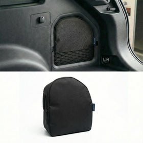 BLWANDE front view of trunk organizer showing clean fit and added storage benefit
