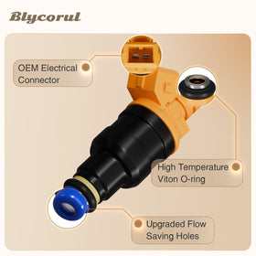 Blycorul injector mounted on fuel rail demonstrating direct-fit installation benefit