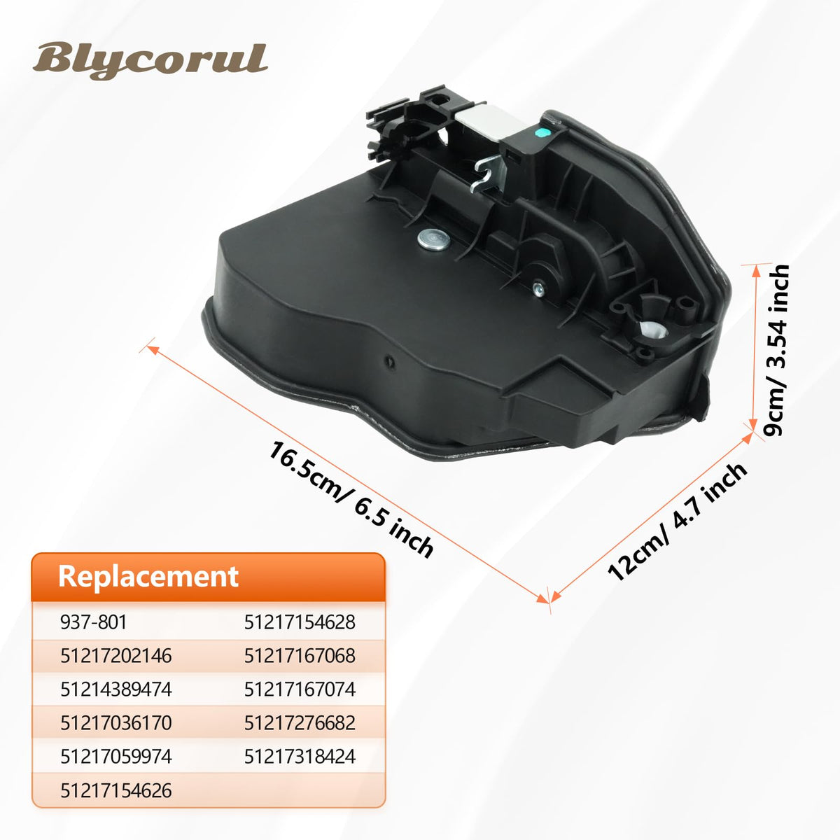 Blycorul actuator mounted inside BMW door demonstrating correct alignment and function
