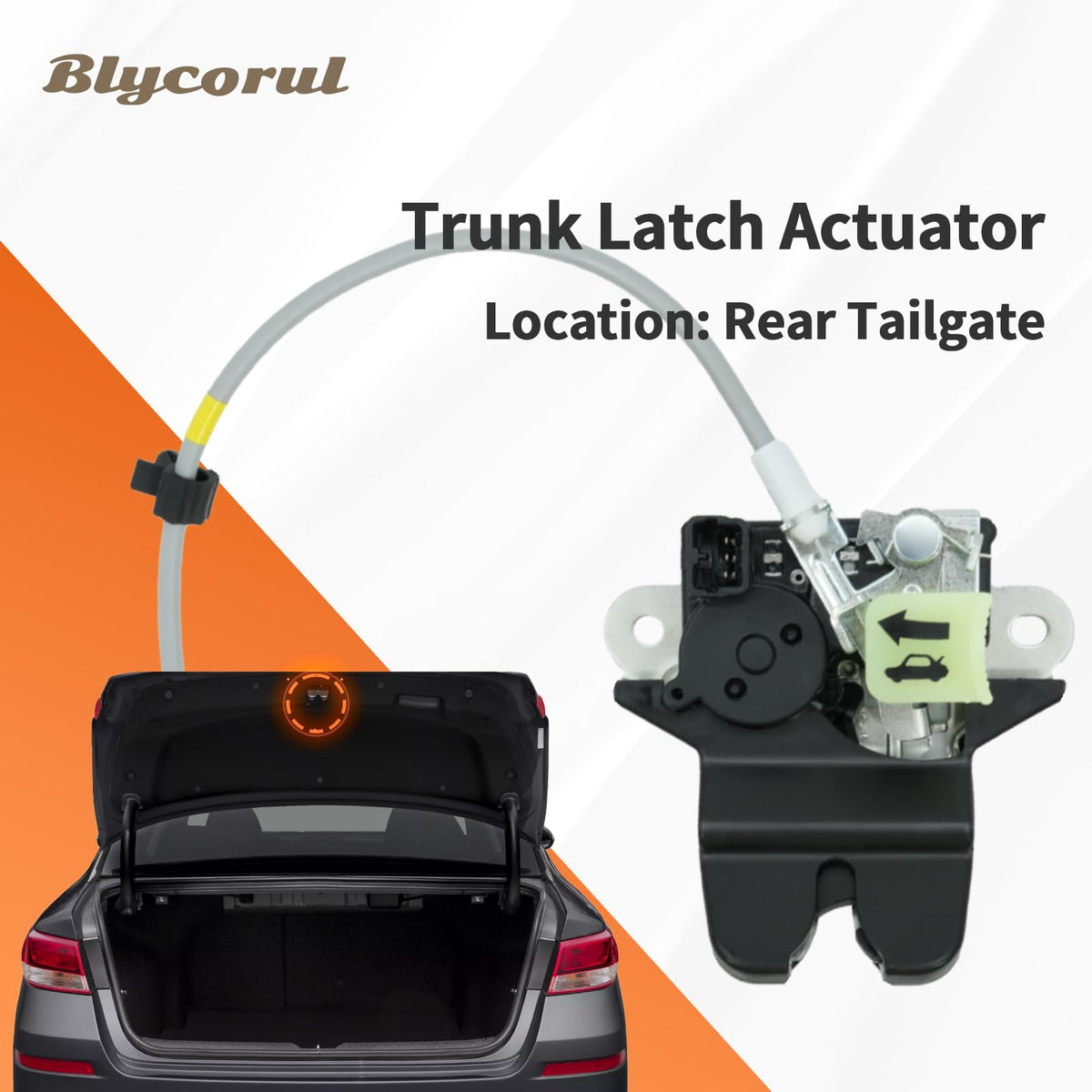 Blycorul mounted on trunk latch assembly illustrating exact OEM-style fitment benefit