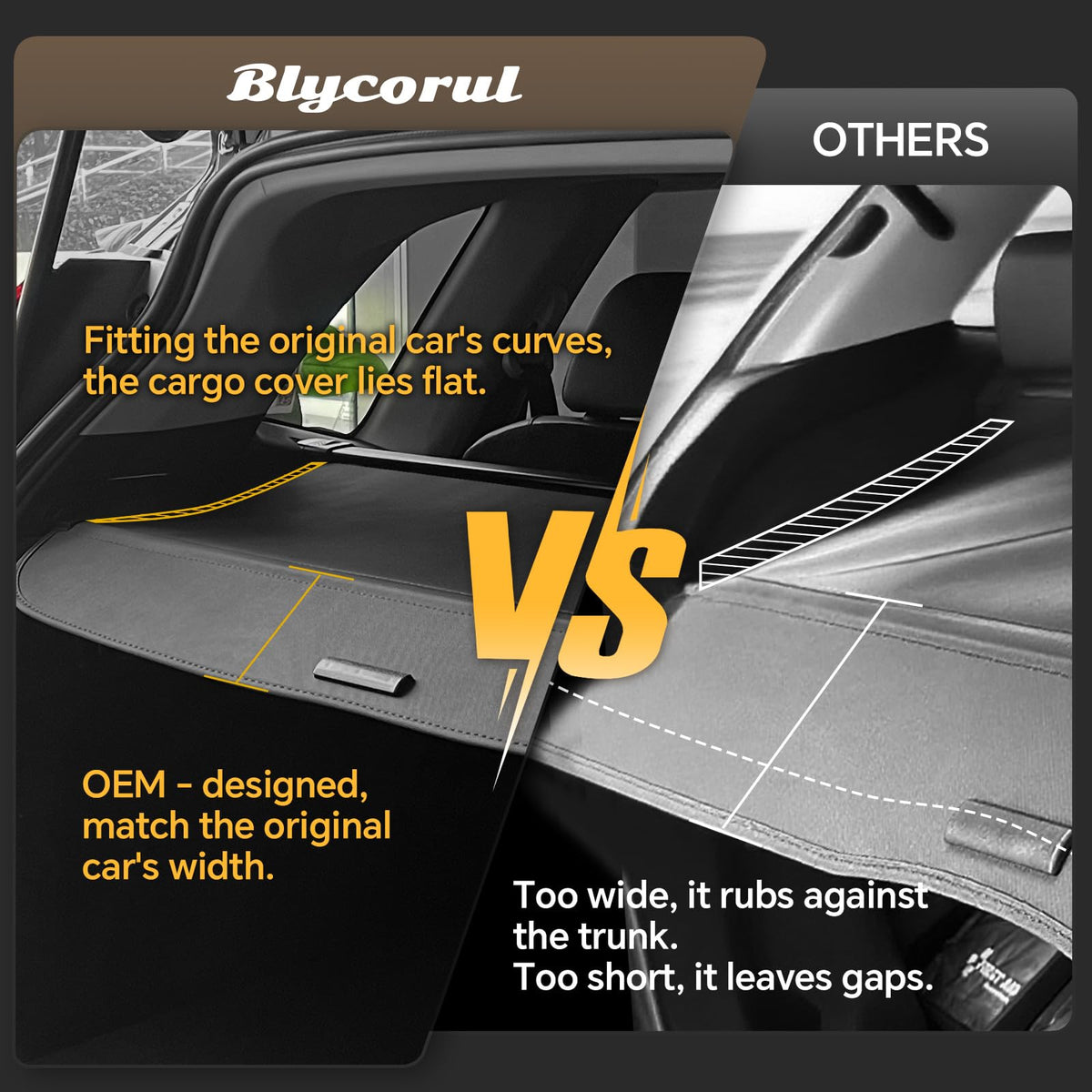 Blycorul size comparison next to a suitcase showing fit and cargo space preservation
