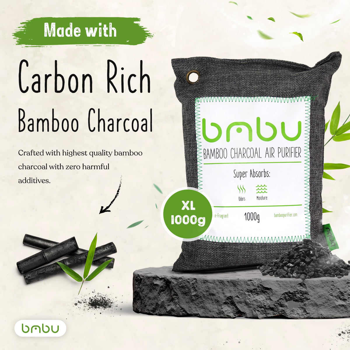 bmbu close-up charcoal granules illustrating porous texture for adsorption