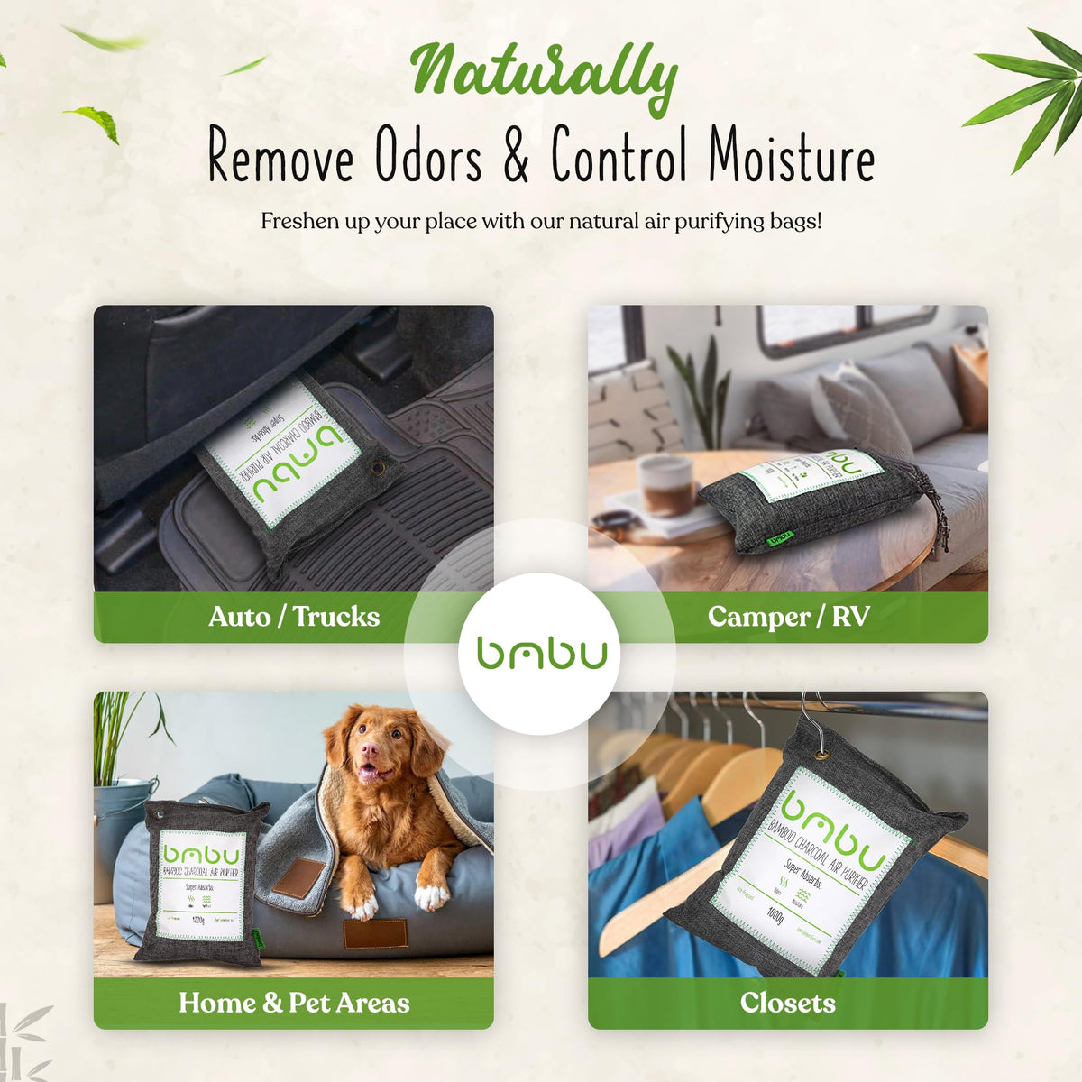 bmbu placed under car seat reducing vehicle odors and controlling moisture