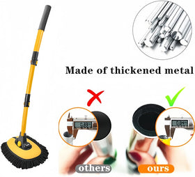 BMLEI extended long handle in use reaching car roof for easier cleaning