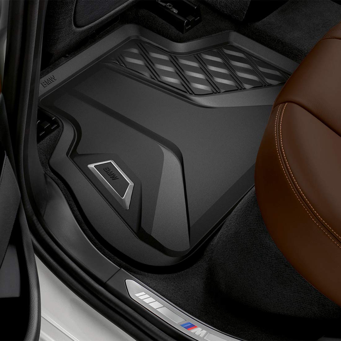 BMW rear mat front view showing OEM fit and durable protection