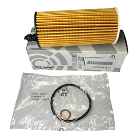 BMW oil filter front packaging showing genuine OEM fit for confidence