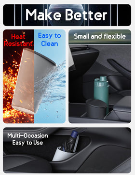 BMZX inside car door pocket storing wrappers and reducing clutter