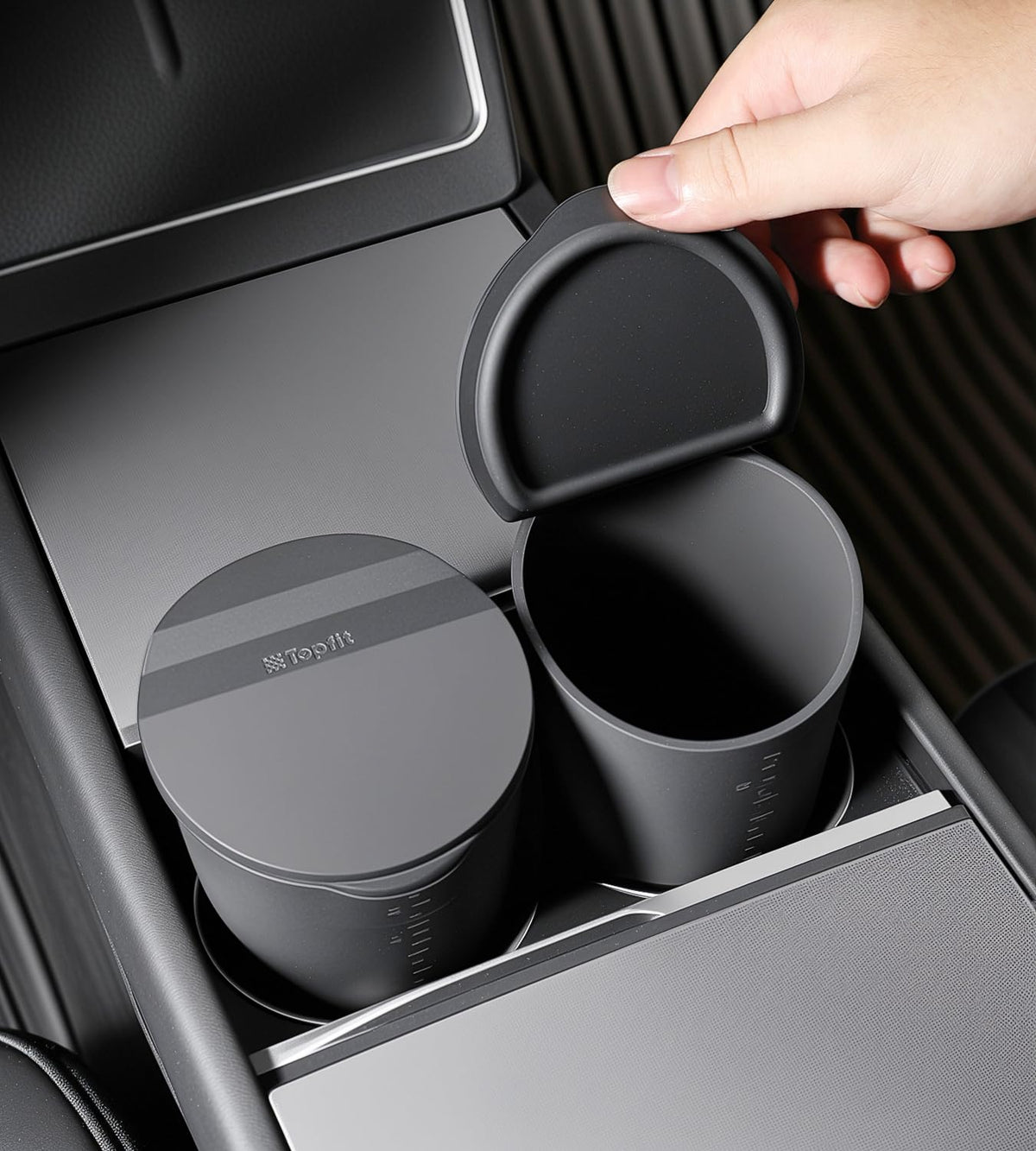 BMZX front view of trash can showing lid and compact design for tidy storage