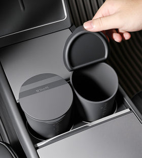 BMZX front view of trash can showing lid and compact design for tidy storage