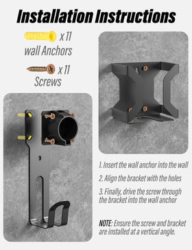 BMZX hardware kit laid out with screws and wall plugs for quick install