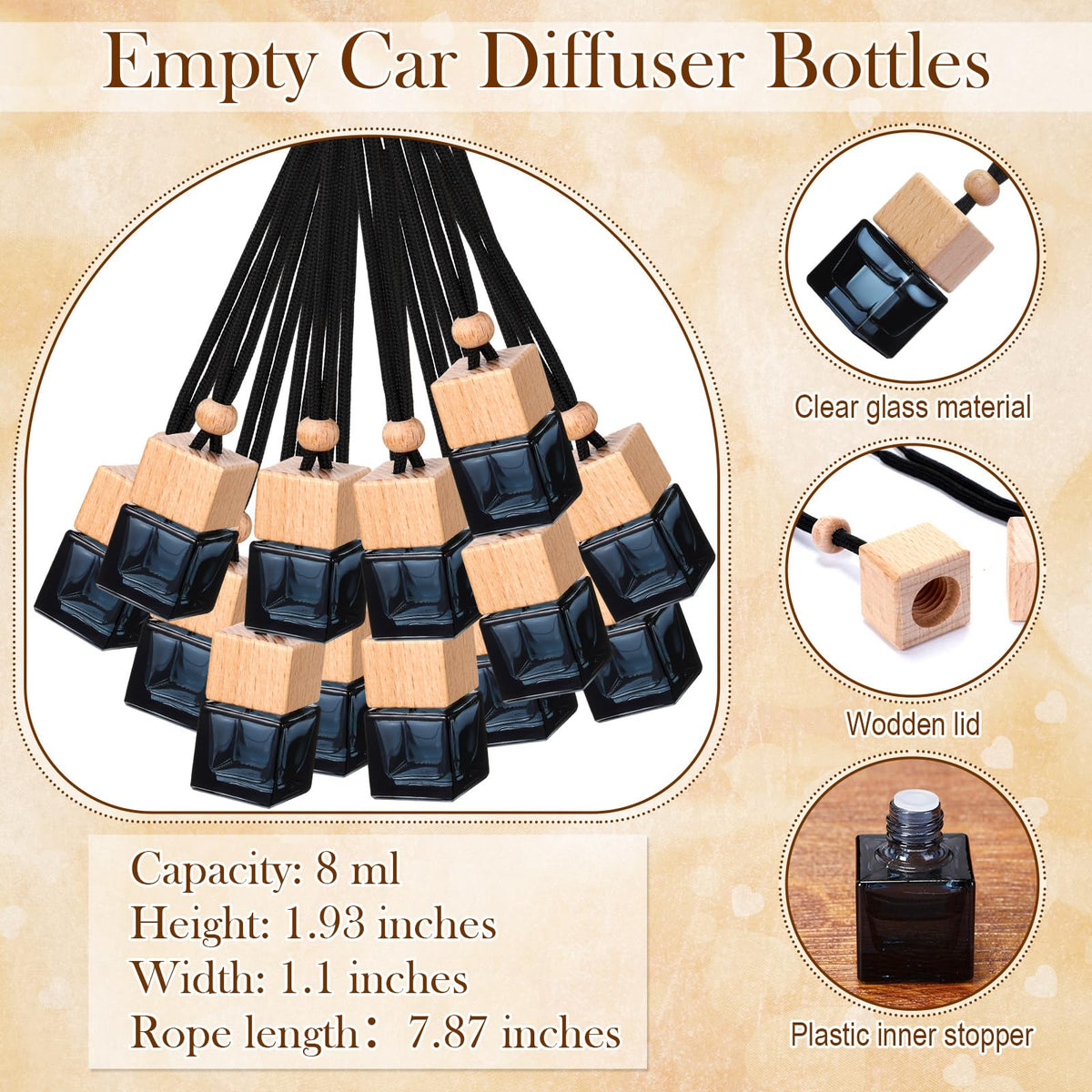 Boao hanging diffuser in car rearview scene demonstrating hands-free fragrance